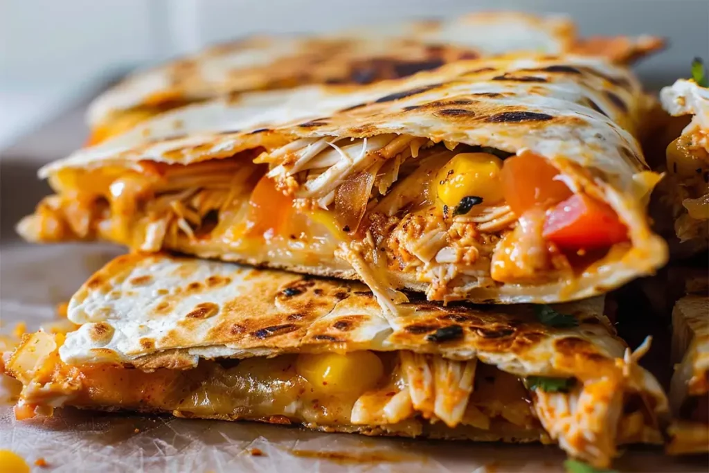 Wonderful chicken quesadilla in a great shape